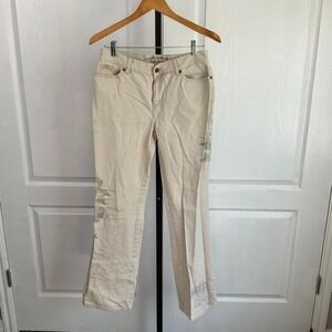 Ralph Lauren cream‎ and white straight leg jean